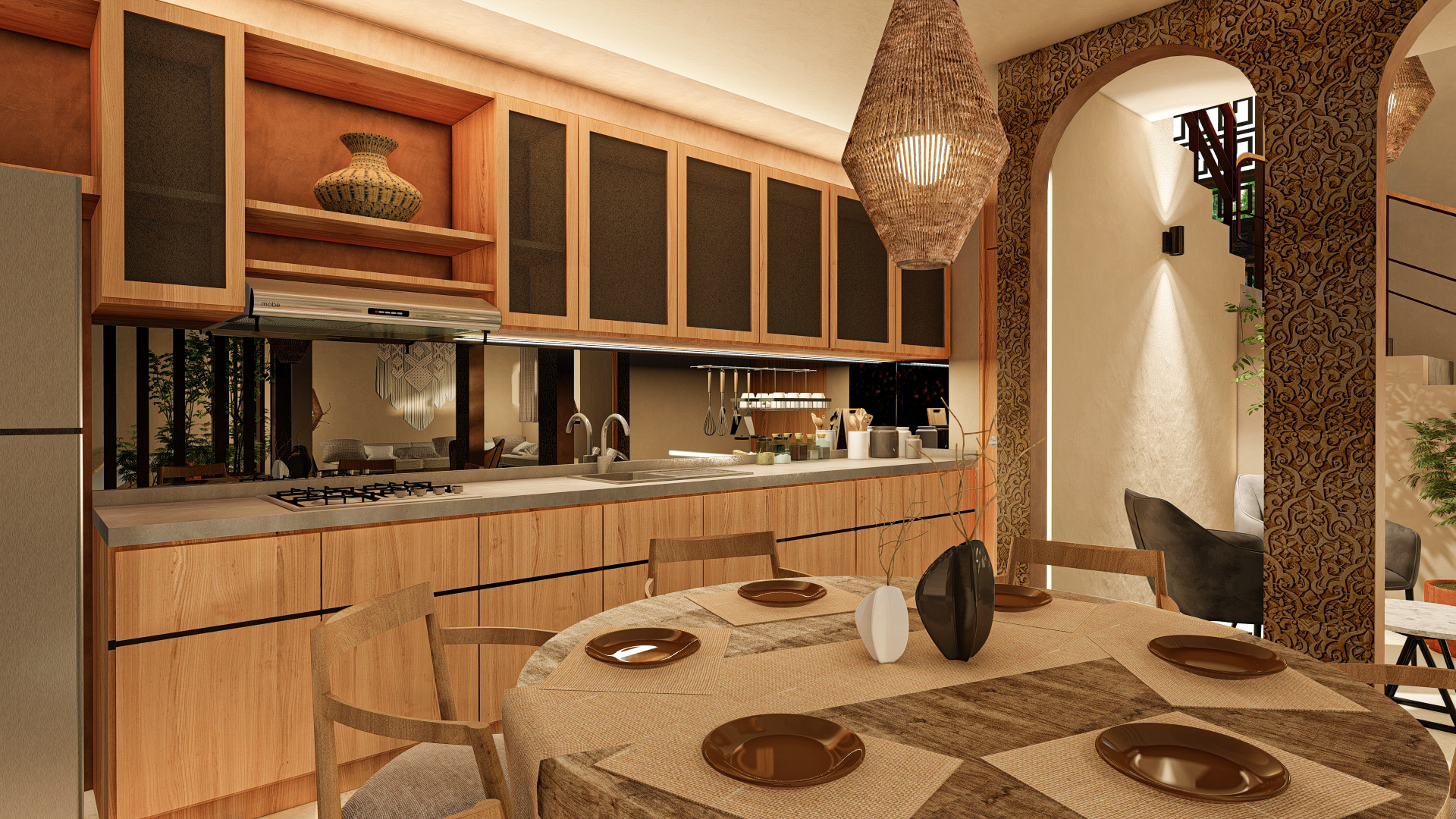 Cocina de Casa Sendero, proyecto de interiorismo de MUHECHstudio